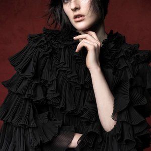 Vladimiro Gioia Fall ‘17 Black Tulle Lace Italian Designer Dress